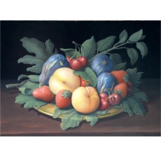 Dish with fruits I, 2002 | oil on wood, 10.8 x 15 in.