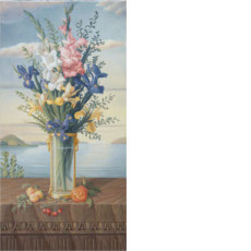 Flowers and Fruits by the Sea I, 2002 | oil on canvas, 31.6 x 16.1 in.