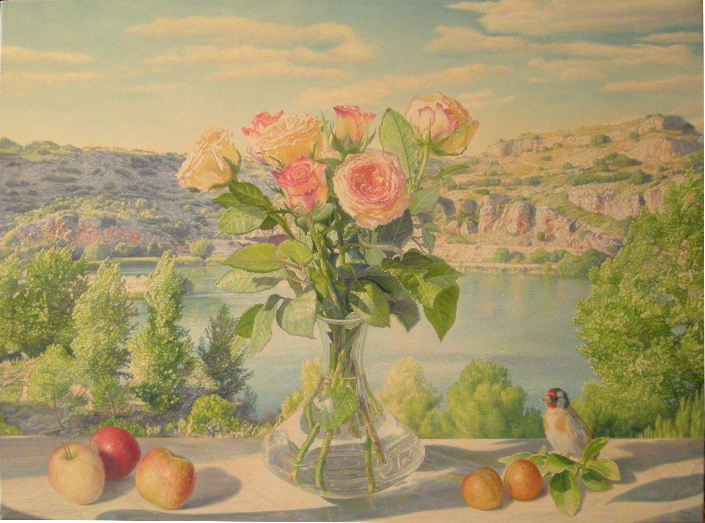 Roses and apples by the lake, 2014 | oil on canvas, 23.6x31.8in.
